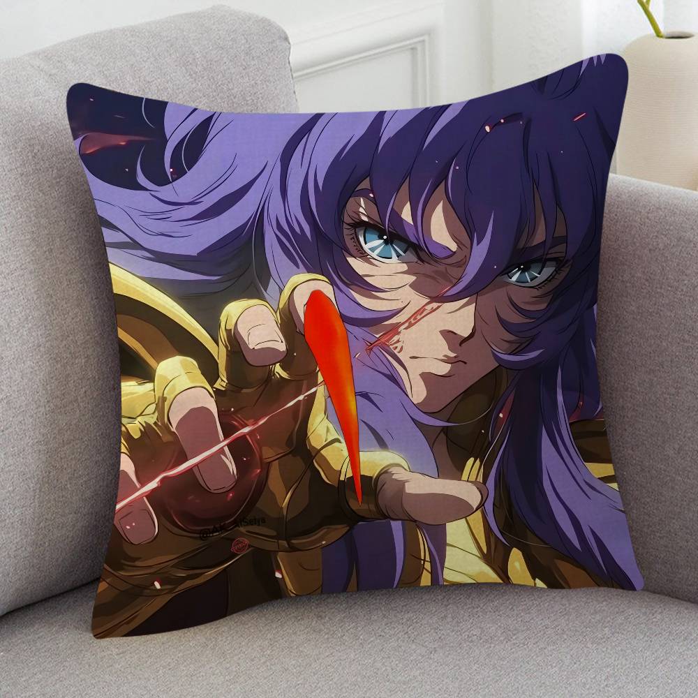 Anime Saint Seiya Cartoon Series Square Pillowcase Soft Waist Sofa Cushion Cover Bedroom Room Pillowcase
