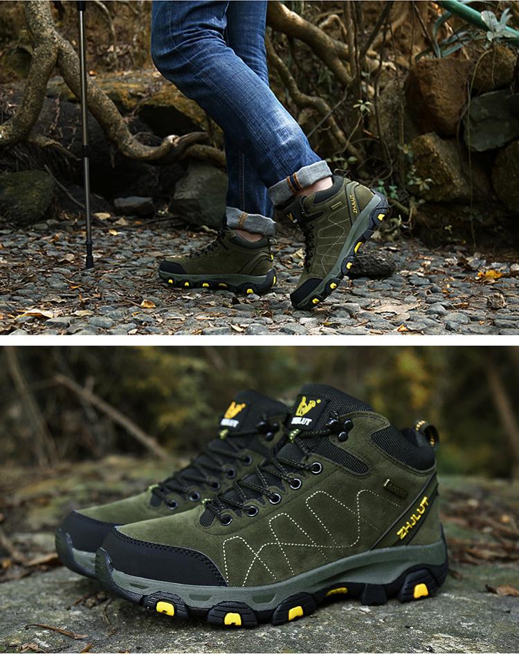 Qifeng Winter High-Top Mountaineering Shoes with Fleece Lining - Sizes 45, 46, 47