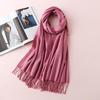 Women's High-End Red Imitation Cashmere Knit Shawl - Versatile & Fashionable