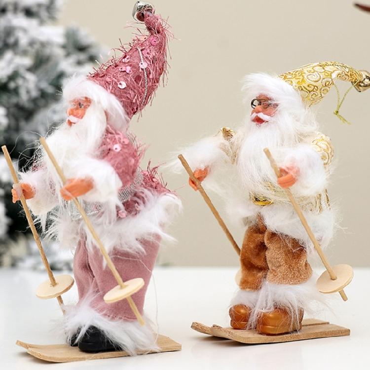 Enchanting Santa Skiing Display Portable Santa Skier Doll Festival Hanging Decorations for Celebration