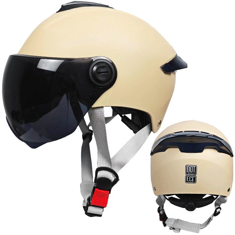 Anti-fog Dual Lens Electric Car Helmet for Men and Women All Seasons Universal Half Helmet