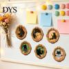 Halloween Refrigerator Magnets 1/6Pcs Oval Frame Fridge Magnet, Wooden Vintage Magnetic Decorations Kitchen Decoration Accessories, Party Favors
