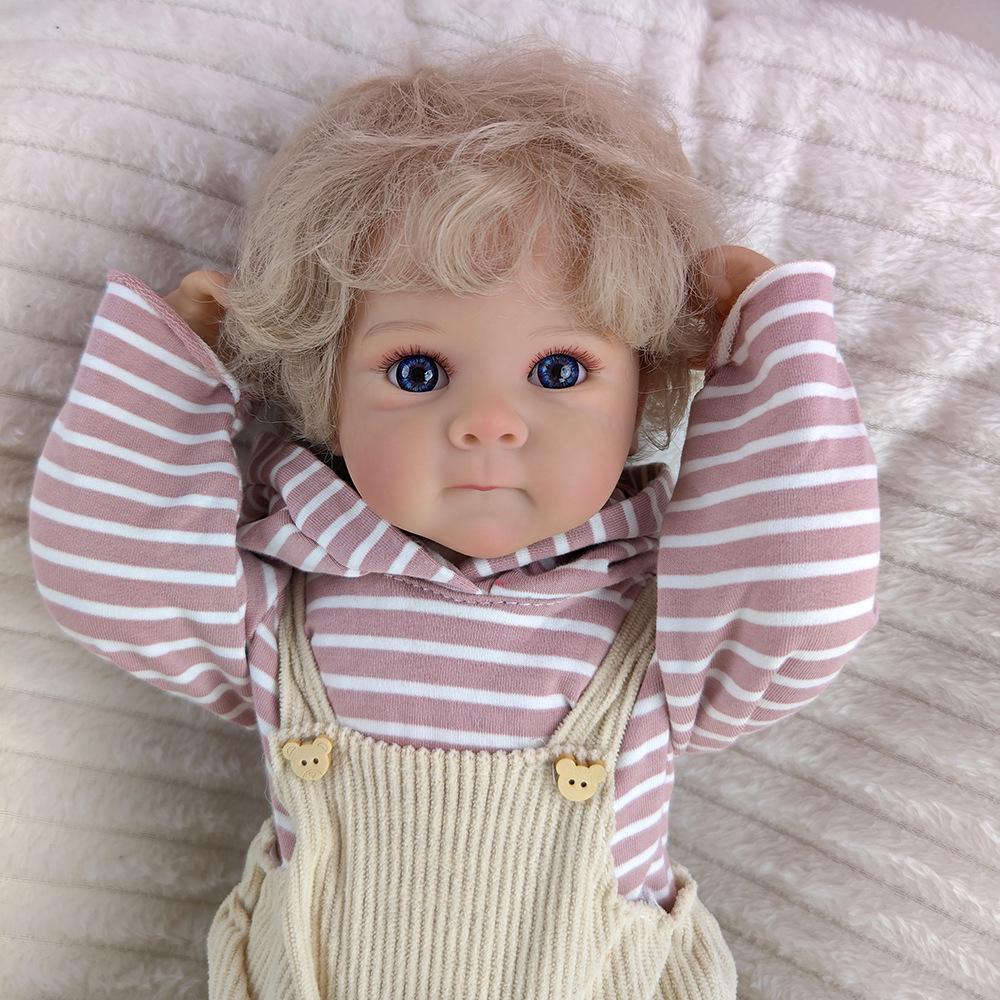 46cm Lifelike Reborn Doll with Hair and Soft Cloth Body - Girl Playhouse Companion