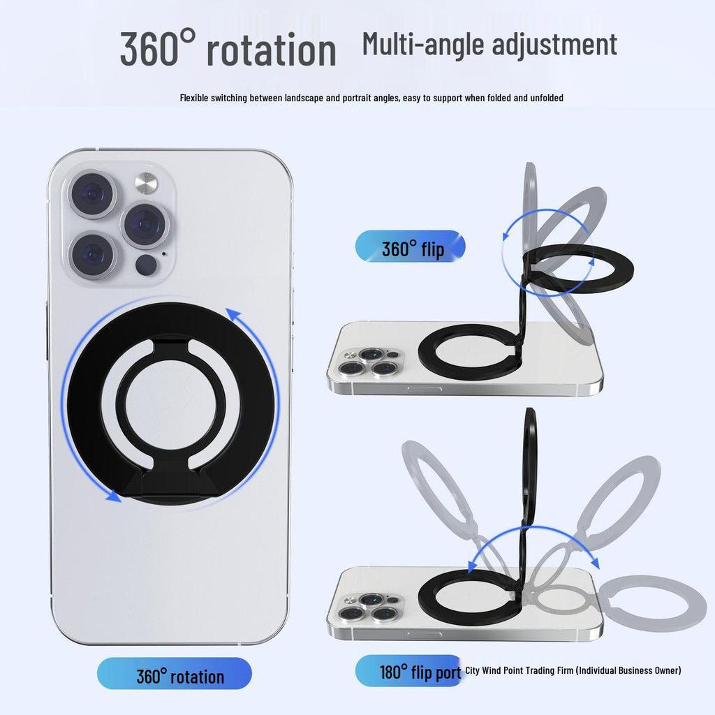 Ultra-Thin Double-Sided MagSafe Magnetic Phone Stand & Finger Ring for Apple 12-15