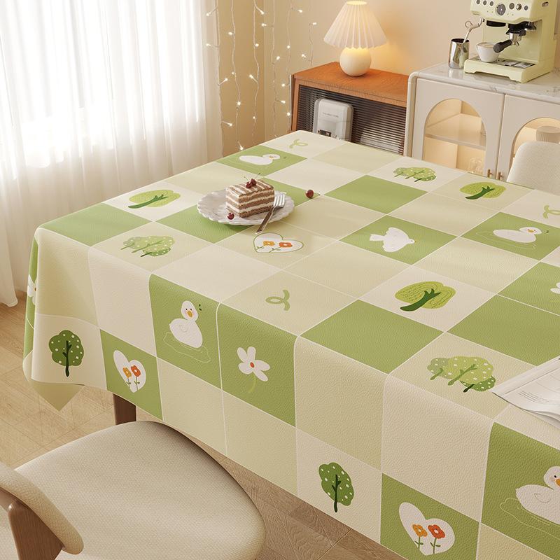 Cartoon Dining Table Tablecloth Oil-Proof, Waterproof And Anti-Scalding High-End Coffee Table Cloth Household Rectangular Desktop Protective Pad