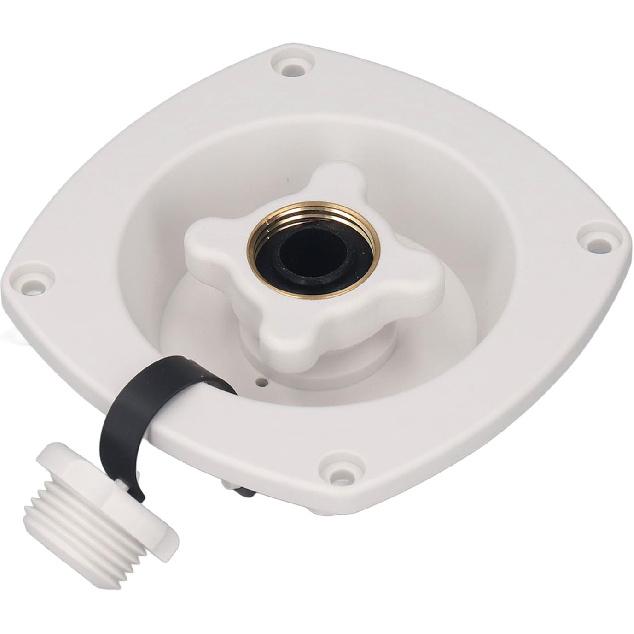 RV Wall Mount Water Inlet Pressure Regulated City Water Entry with Quick Connector ABS Pressure Regulated Entry for Trailer Boat (Black)