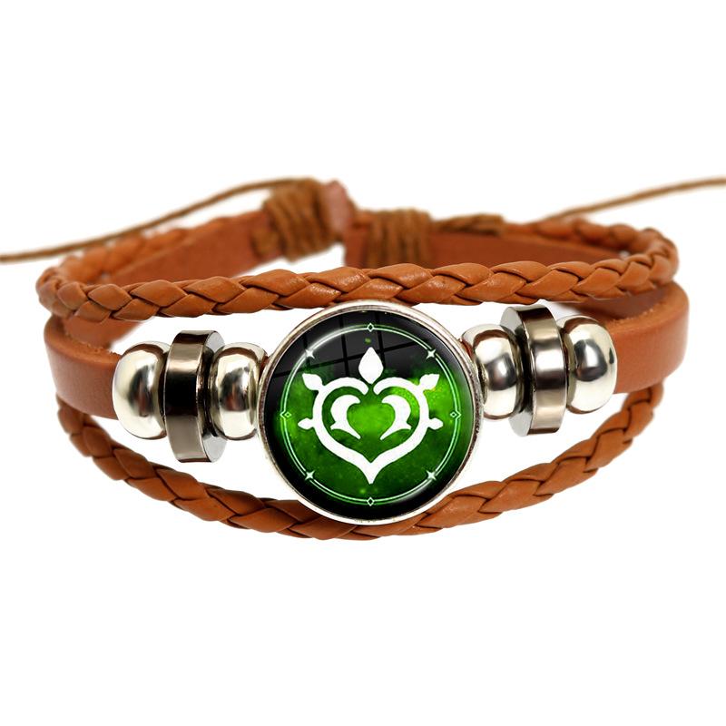 Genshin Impact Spiel Cosplay Requisite Auge Gottes Wasser Wind Donner Feuer Gestein Eis Element Lila Armband Schmuck Fans Geschenk