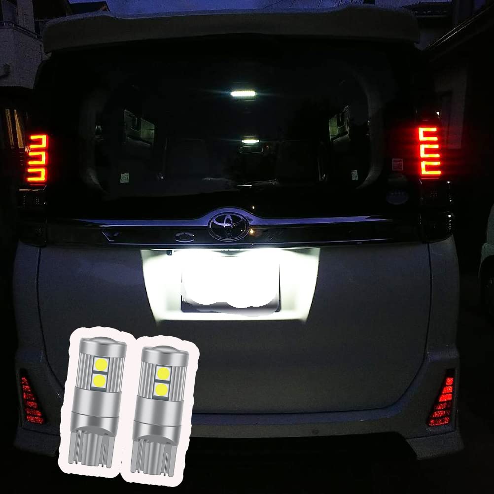 

Комплект из 2 светодиодных ламп T10 клиновидного типа с рассеянным светом для номерного знака Toyota 10 SMD для номерного знака и включает Voxy/Noah (Серии 60/70/80), Лампочки, Настраиваемые, белый