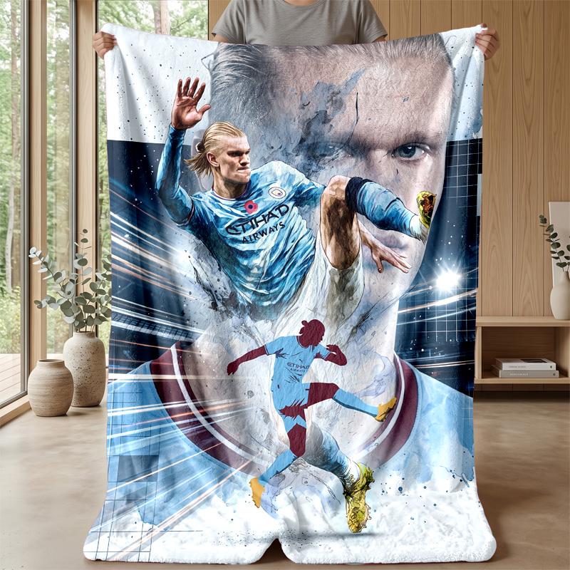 Erling Haaland Soft Flannel Fleece Blanket Lightweight Cozy Warm Throw Blanket For Sofa Bed Home Decor