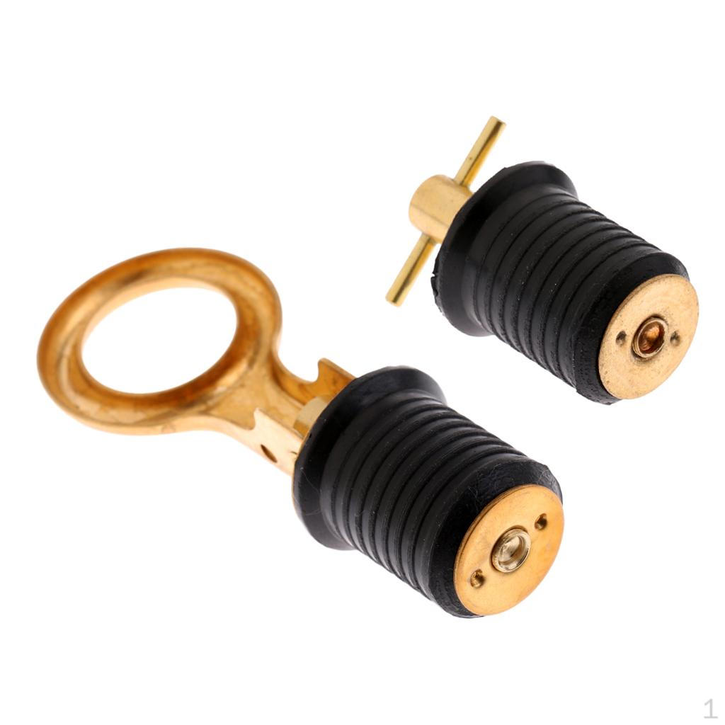 

2 Pieces Drain Plug Brass Turn / Boat Bilge Accessories