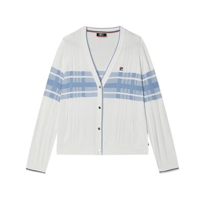 Modern Heritage Series Elegant Texture Knitted Cardigan Women Cardigans Standard-White F11W421412FWT