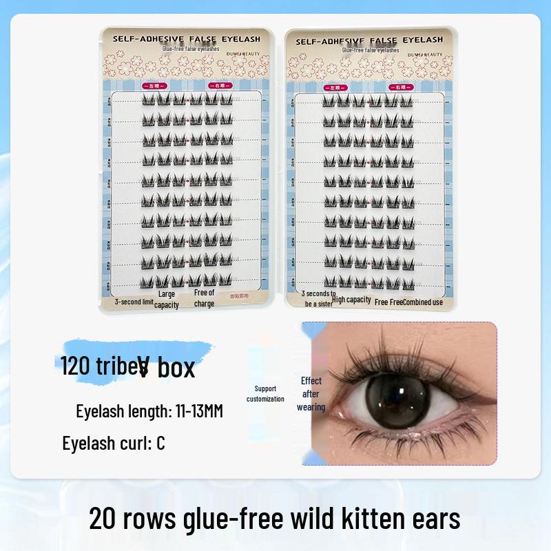 20-Row Large Capacity Glue-Free Beginner-Friendly Natural False Eyelashes