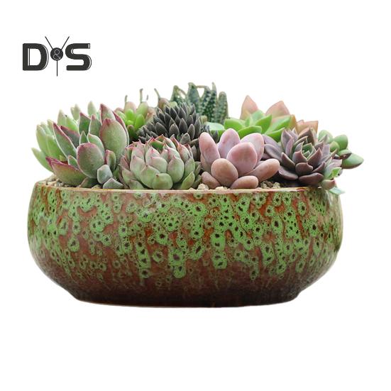 

Керамическая чаша-лото для водных растений, герметичный гидропонный цветочный горшок, высокотемпературная керамическая чаша для суккулентов, аквариум зелёный