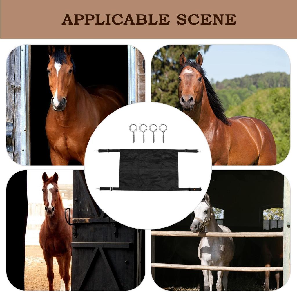 Stall Guards For Horse Barns Aisle Stall Guards Adjustable Straps Door Frame For Stable Pasture Equestrian Centers Riding Show
