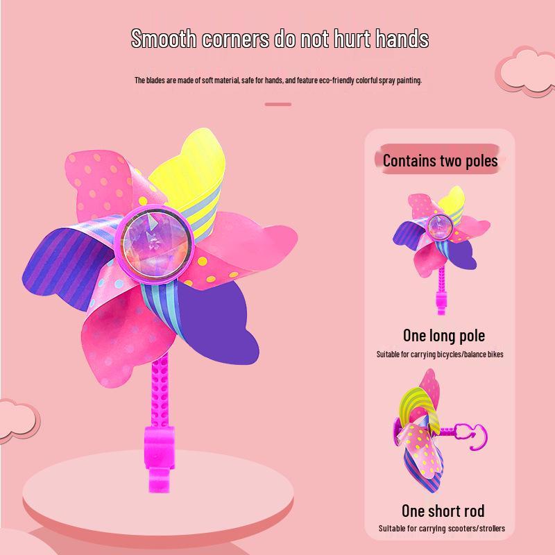 Seven-Color Rotating Pinwheel Pendant for Children's Bike or Stroller