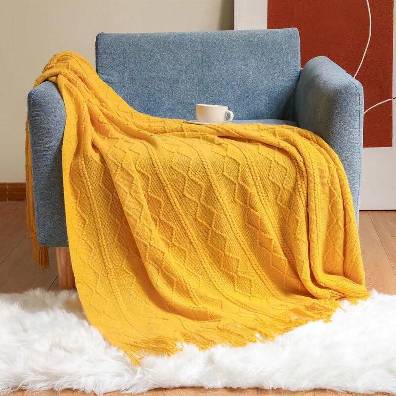 OEING Knitted Versatile Throw Blanket 130x230 cm (with tassels)