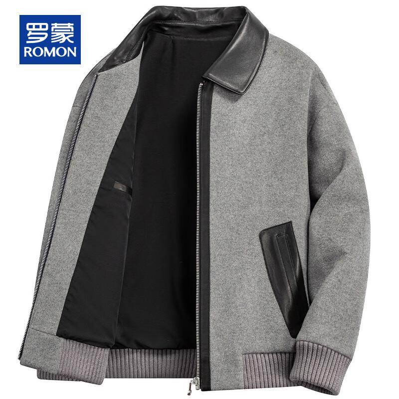 ROMON Men's Luxury Wool & Cashmere Short Overcoat