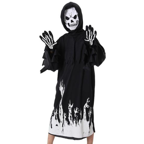 Halloween Grim Reaper Costume for Kids Glow-in-the-Dark Cosplay Outfit