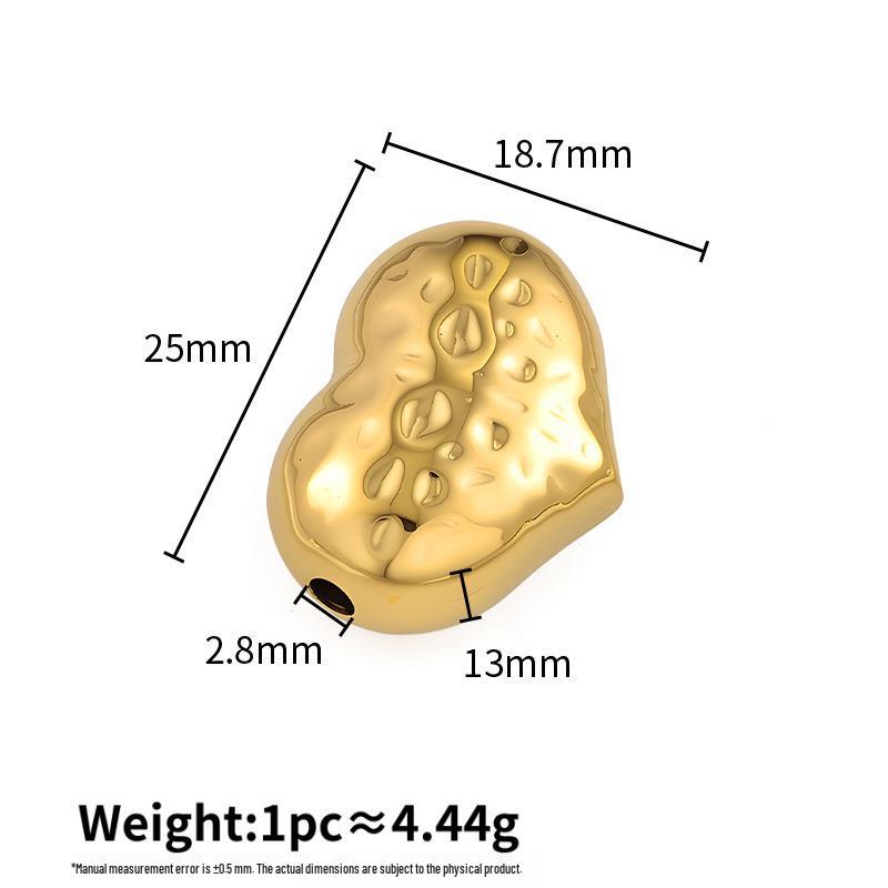 Heart-Shaped Titanium Steel Beads, Irregular Large Hole, for DIY Jewelry Making Bracelets & Necklaces