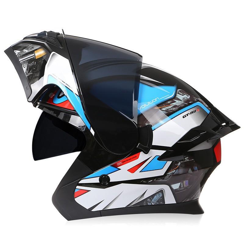 BLD Motorcycle Helmet Men's Full Double Lens Exposed Universal Riding Throughout