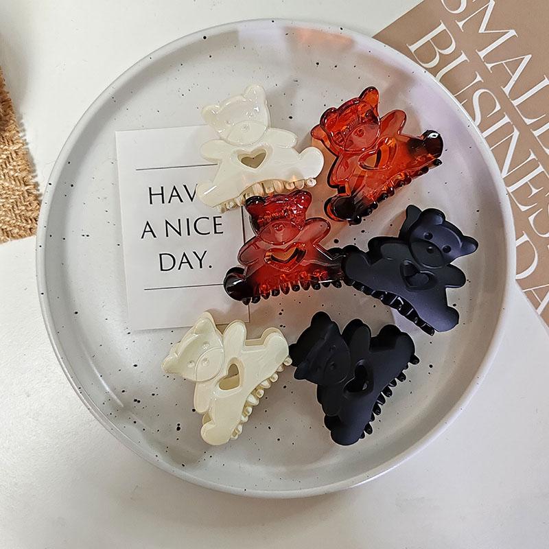 Cute Kawai Bear Hair Claw Clips for Women Girls Kids Children Hairpin Headband for No Hurt To Hair Accessories Headwear Ornament