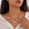 Cold Metal Multi-Eye Fringed Collarbone Necklace Female, Simple Heart-Shaped Strawberry Micro-Inlaid Jewelry