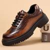 Men Genuine Leather Sneakers Luxury Brand Fashion Crocodile Pattern Antiskid Vulcanized Shoe 2024New Thick Bottom Designer Shoes