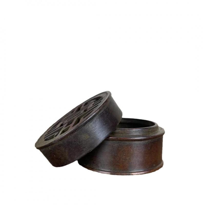 Alloy Xuande Round Hollow Incense Burner Copper Ornament Home Study Living Room Decoration