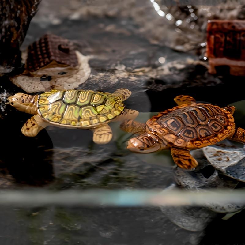 Schattige Schildpadden Familie Drijvers, Mini Aquarium Decoratie voor Vijver Vis Tank, Levensgetrouwe Drijvende Versiering, Cadeau voor Schildpad Liefhebber