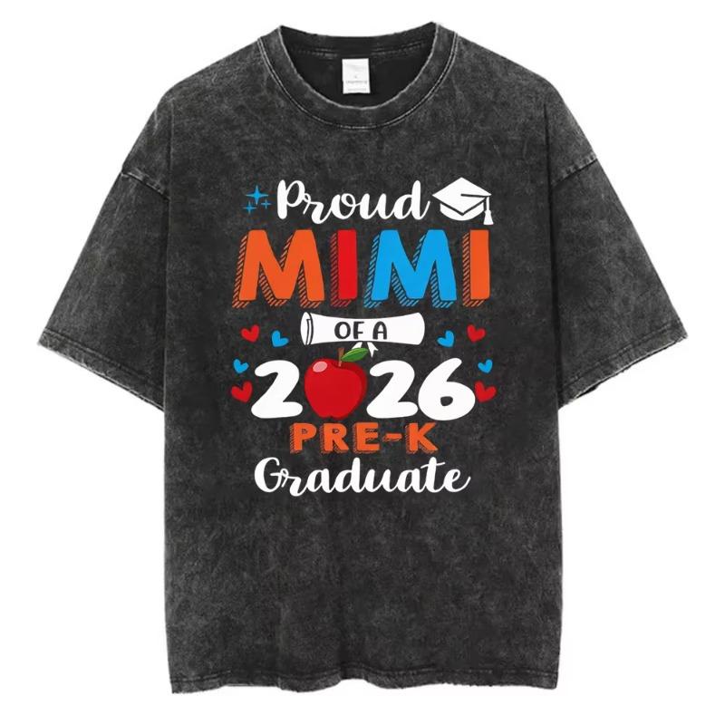 Retro Cool Moms Club T Shirt Groovy Flower Letter Print Vintage Washed Cotton Loose Fit Short Sleeve Tops Gift  for Trendy Moms