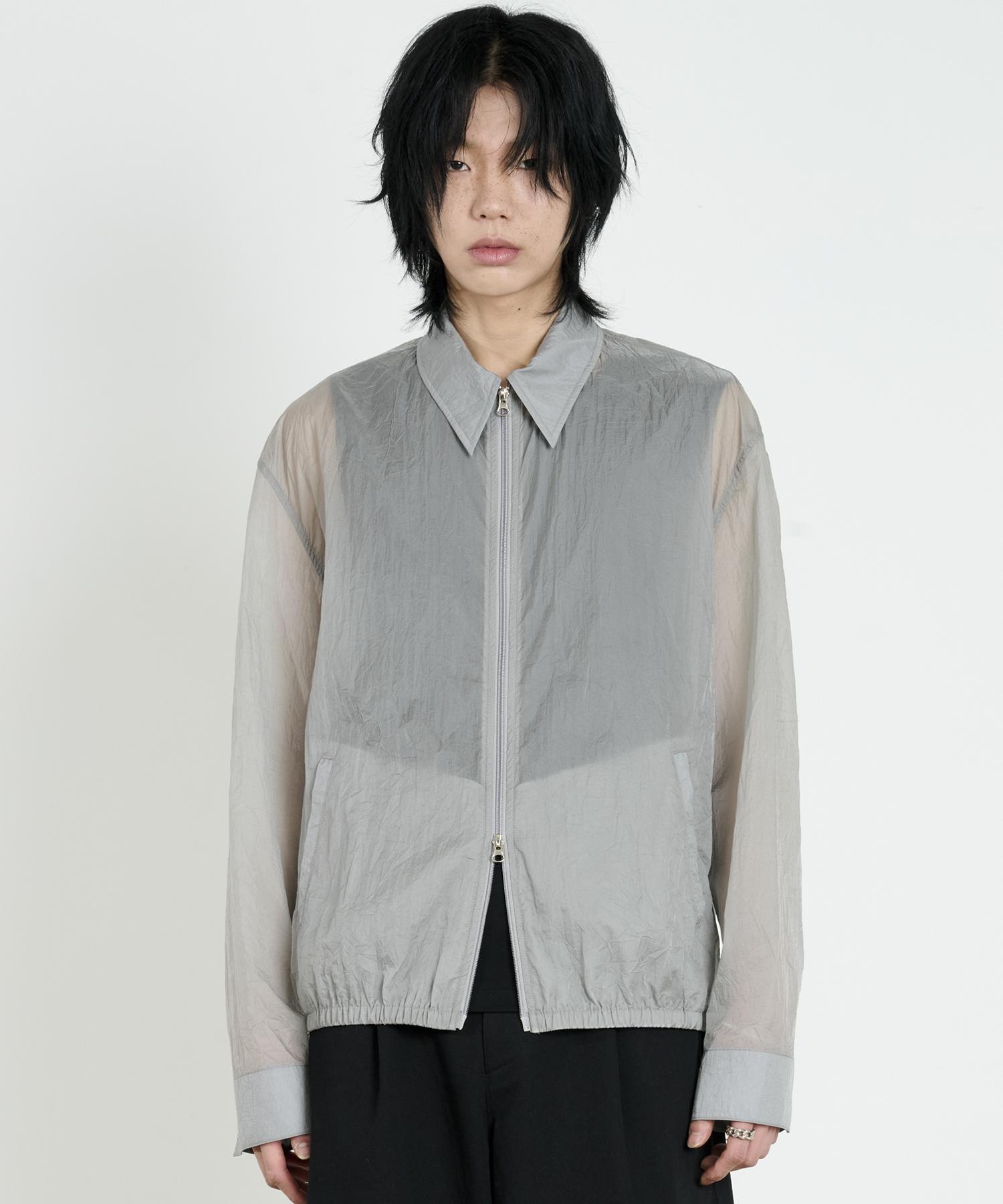 The Dusty White Gray Haze Zip-Up Shirt M