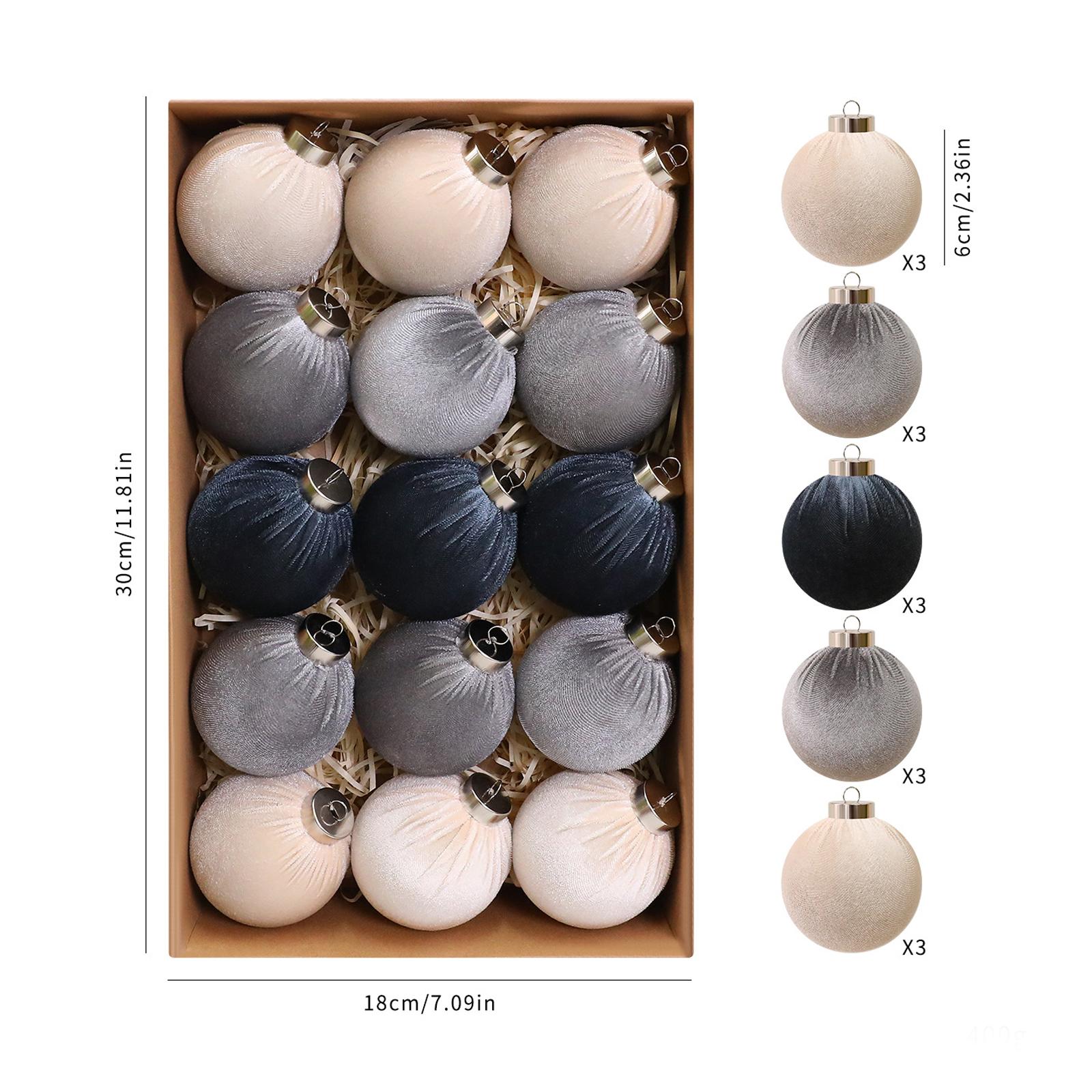 

6см*6см Рождественские бархатные елочные шары, Украшения для рождественской елки, Витрины One Size