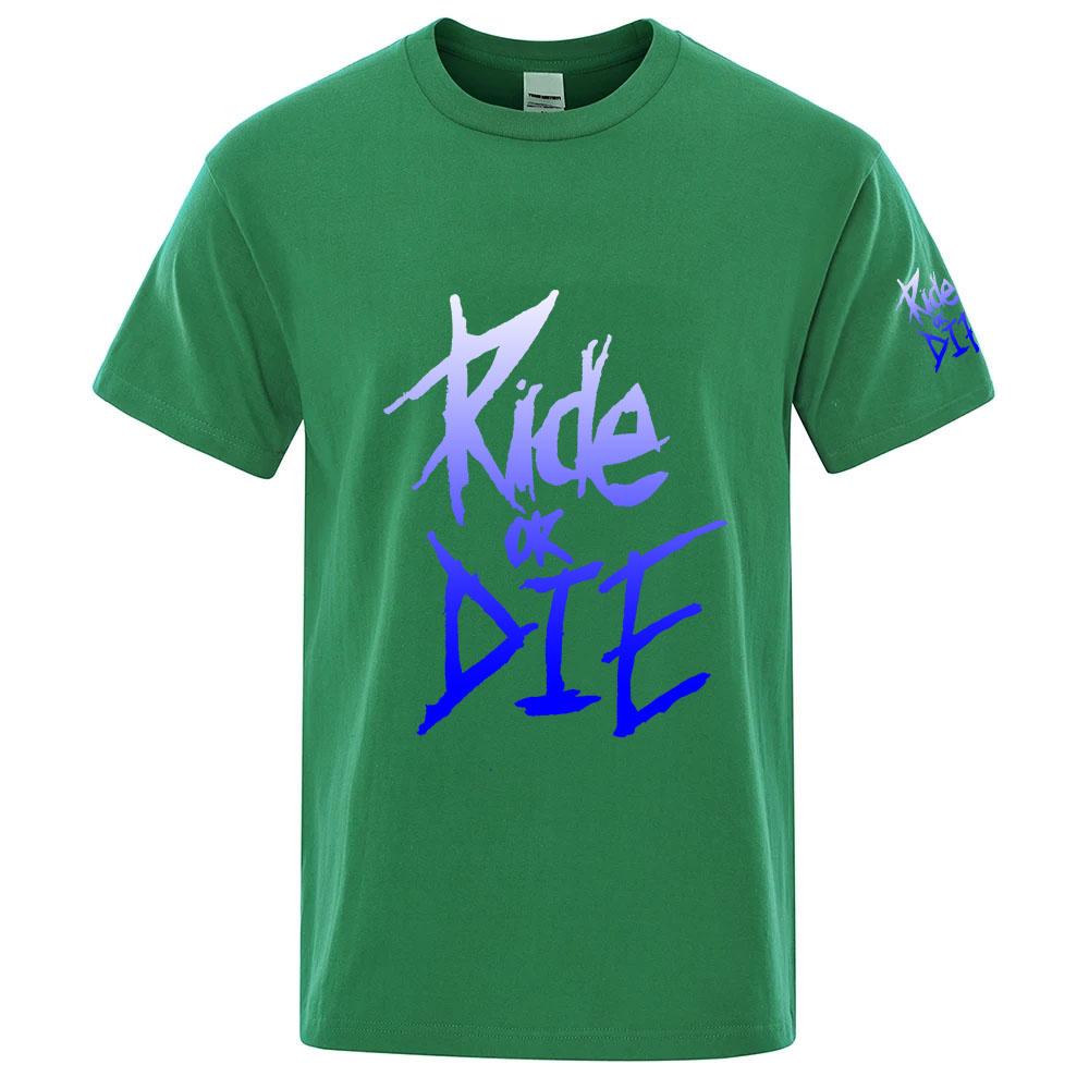 Ride or Die Bike Print 2026 Unisexs New Summer Brand Cotton High Quality Ordinary Short Sleeve TShirt Solid Color Casual Tops