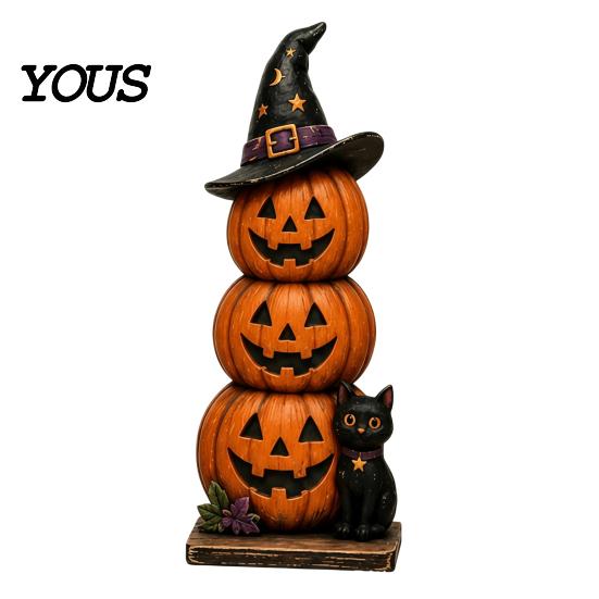 Reusable Wooden Holiday Crafts Farmhouse Halloween Tabletop Decorations, Table Topper Signs, Spooky Seasonal Home Accents Pumpkin Ghost Tiered