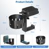 KDD Headphone Stand and Cup Holder, Detachable 360° Rotating Headphone Hanger with Cable Rack and Storage, 2 Cable Clamps - Drink Holder Desk,