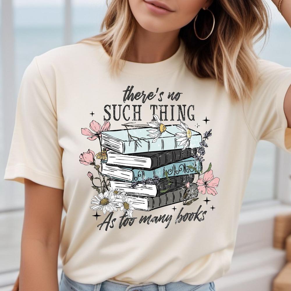Women's T-shirt with The More Books The Better Print Bookworm T-shirt Graphic T Shirts Summer