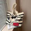 Snoopy Korean-Style Canvas Tote Bag, Large Capacity, Casual Summer Design, Versatile Single Shoulder Bag for Women