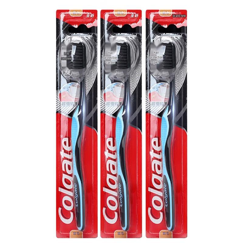 Colgate Fine Bristle Gum Care Charcoal Silk Toothbrush - 3 Pack