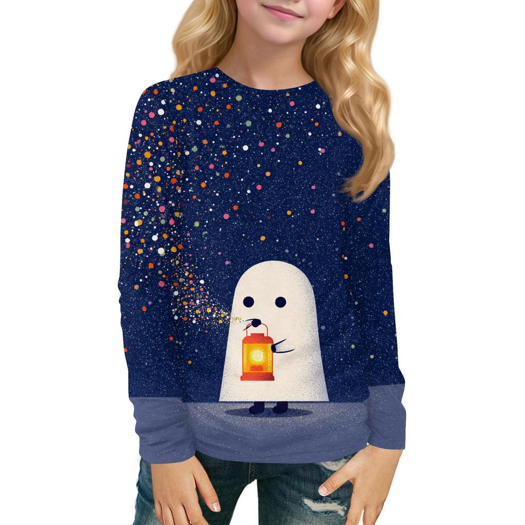 Children's Long-sleeved O-neck Top Printed Daily Casual