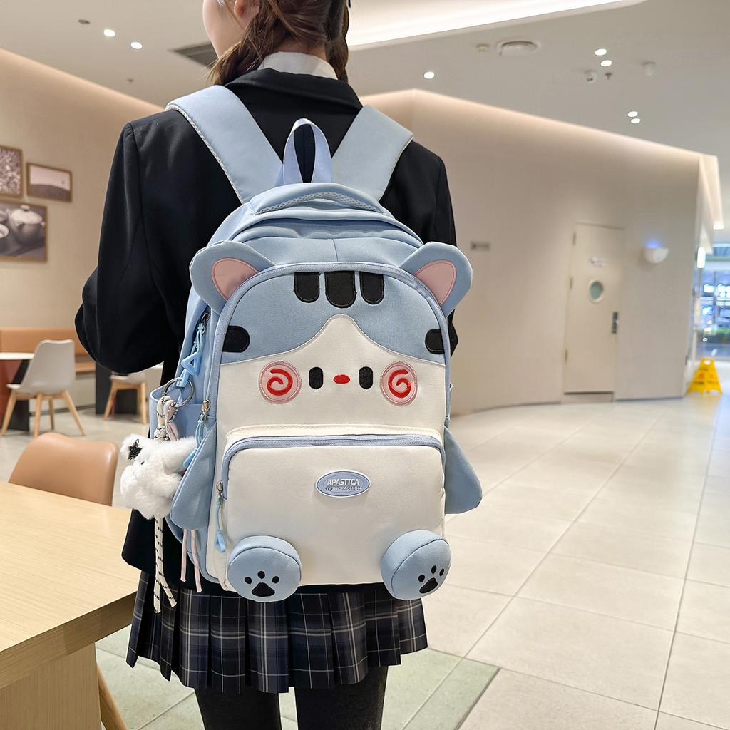 Schoolbag cute cartoon backpack female junior high school student primary school girl Korean version college style cat backpack class schoolbag female