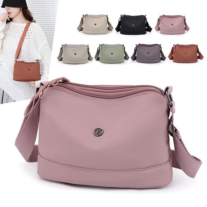Autumn New Casual Simple Large-capacity Shoulder Bag Women's Lightweight Canvas Bag Textured Messenger Women's Bag