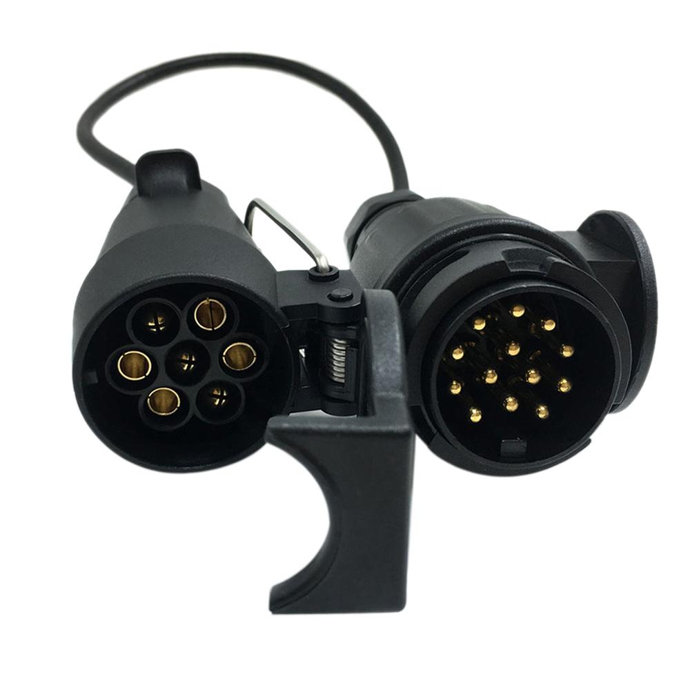 Tirol 12V 7 To 13 Pin Trailer with Cable Adapter Wiring Connector Towbar Plug & Socket