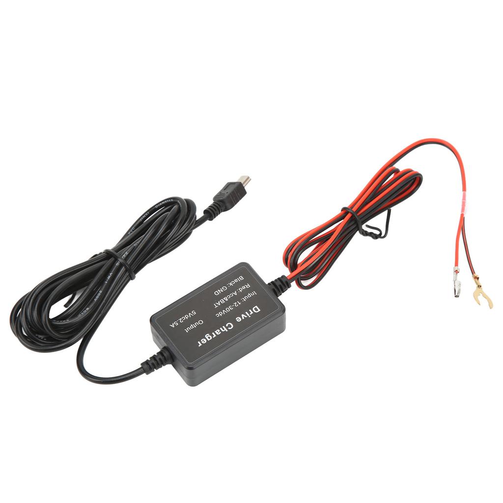 Dashcam Hårdkopplingssats MINI USB-adapter 12V‑30V till 5V Säker för Backspegelkamera GPS-navigator