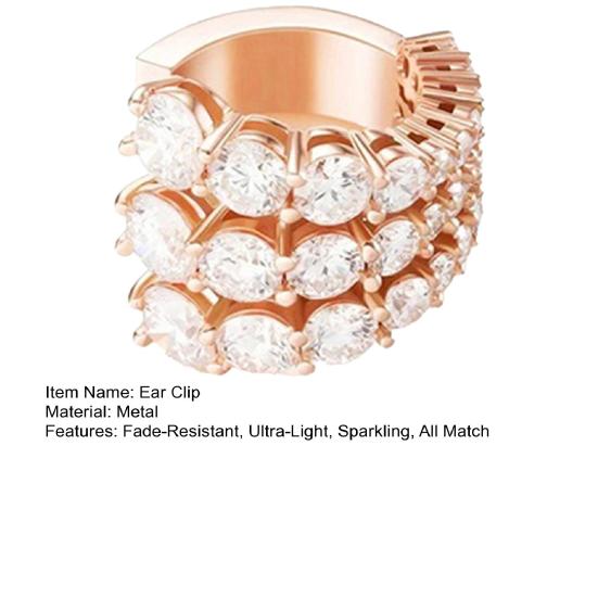 1 Stück Damenohrring Funkelndes Strass-Design Glänzender Visueller Effekt Mehrschichtig All-Match Dekorativ Lebendige Farbe Damen Clip-Ohrring Ohne Piercing