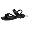 New Women's Flat-bottomed Flip-flops, Large-sized Beach Fashion Roman Sandals