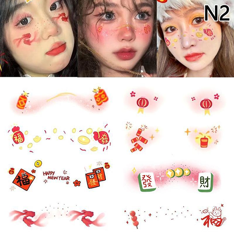 

Червоні татуювання-наклейки в китайському стилі Тимчасові наклейки для тіла та обличчя Наклейка на китайський Новий рік
