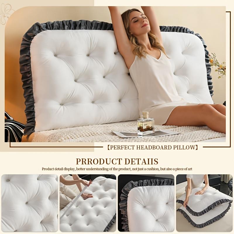 Luxurious Bedroom Crystal Velvet Backrest Pillow, Fashionable Lace Design, Soft And Skin-Friendly, Full And Elastic