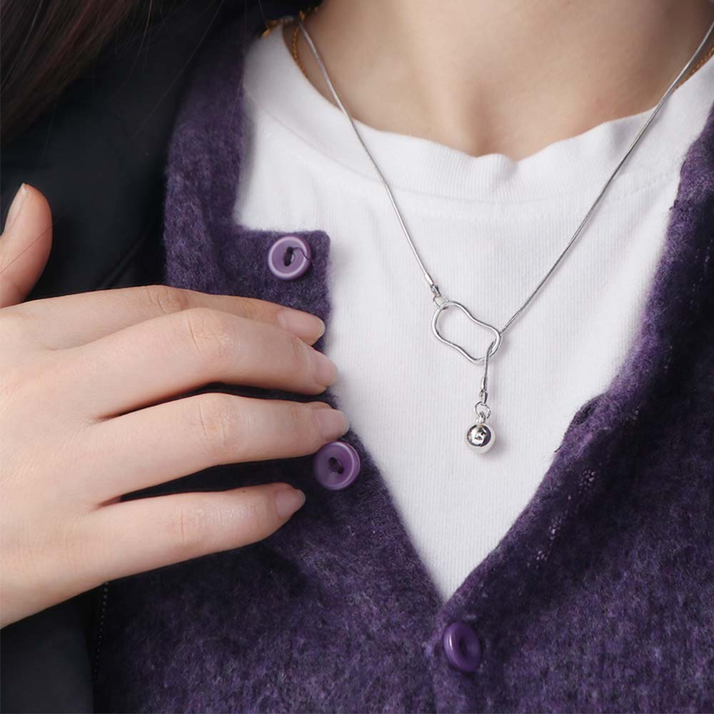 Elegant Geometric Sweater Chain Exquisite Tassels Necklace Unique Long Necklace  Birthday Gift