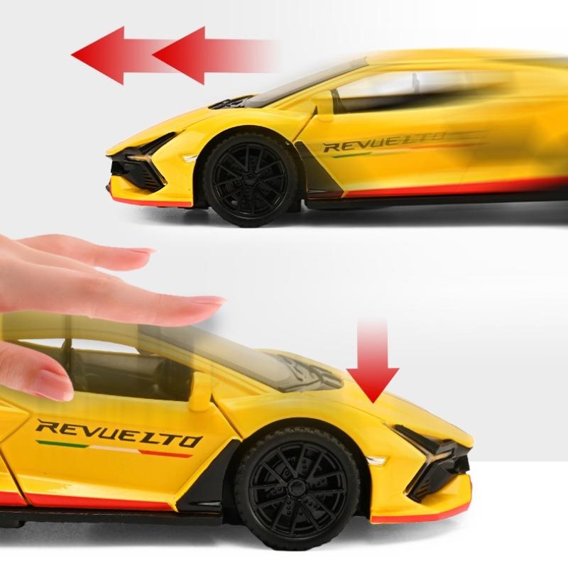 1:32 Revuelto Super Sportcar Sound & Light Alloy Diecast Model Car Presents For Boyfriend Toys For Kids Gift Metal