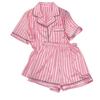 Celebrities Wear The Same Short-Sleeved Pajamas In Summer, Thin Lapel High-End Striped Loungewear